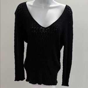 Black Knit Women's Top